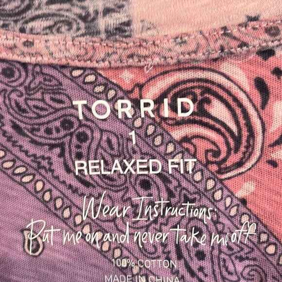 Torrid Relaxed Fit Heritage Slub Roll Sleeve Tee Shirt 1X - Picture 4 of 6